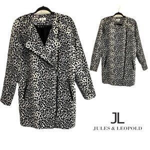 Jules&Leopold Leopard Print Lightweight Trench  Asymmetrical Zip Like New